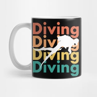 Diver shirt in retro vintage style - gift for divers and water sports enthusiasts. Mug